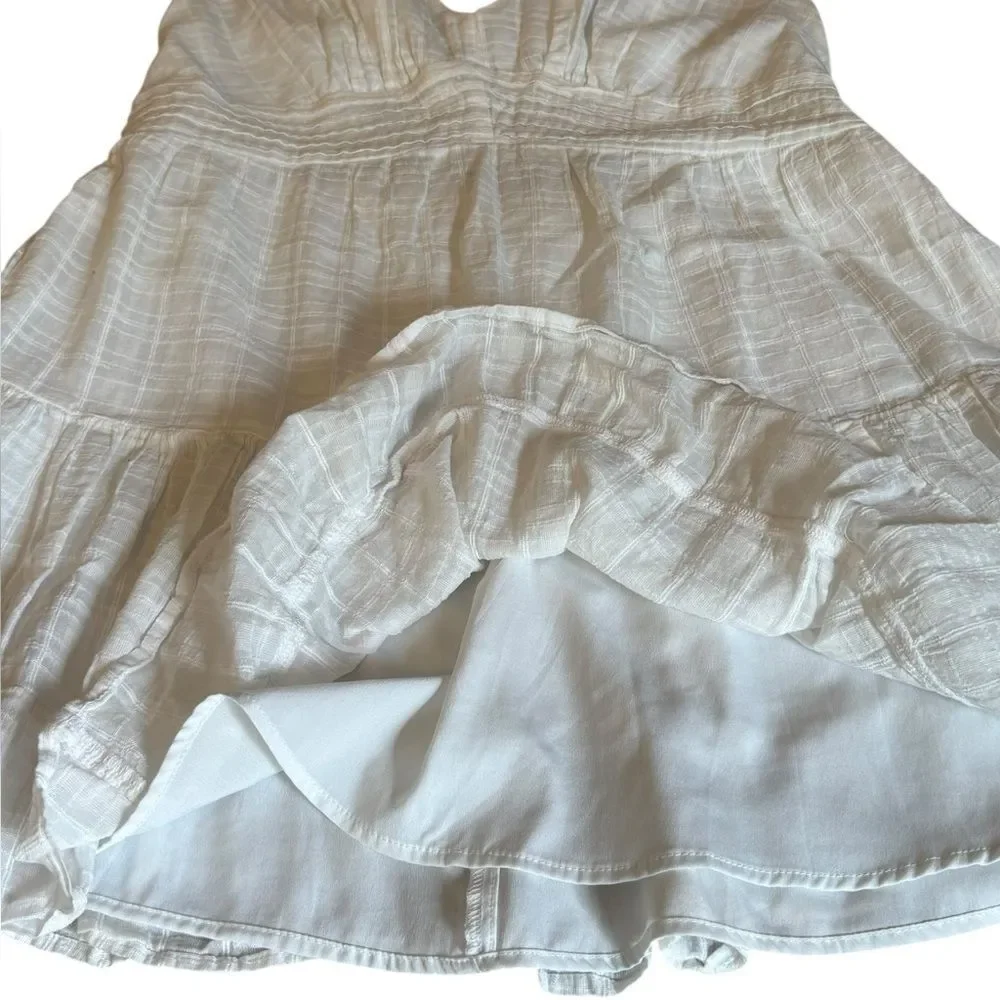 American Eagle Babydoll Mini Dress Strappy Open Back Womens Size Large White